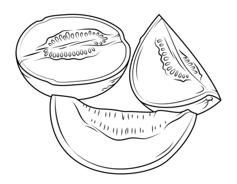 Sliced Melon Coloring Page